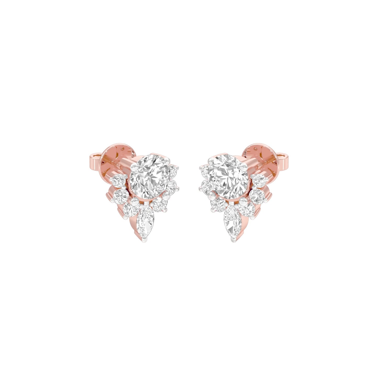 Morning Mist Diamond Stud Earrings 18 KT / Rose Gold
