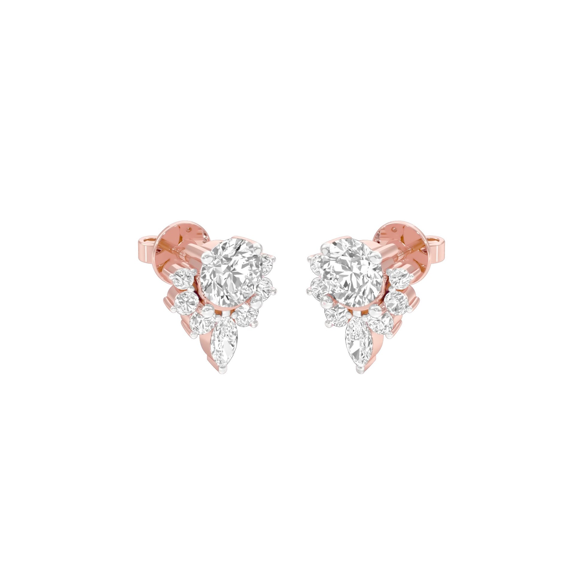 Morning Mist Diamond Stud Earrings 18 KT / Rose Gold