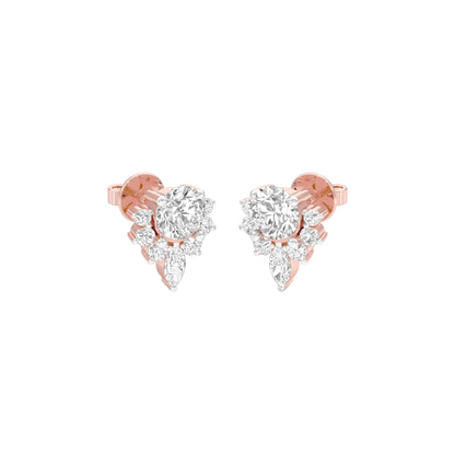 Morning Mist Diamond Stud Earrings 18 KT / Rose Gold
