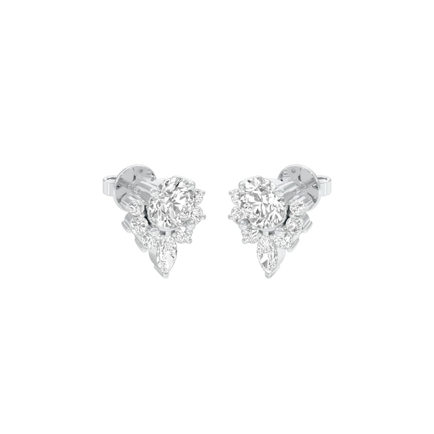 Morning Mist Diamond Stud Earrings 18 KT / White Gold