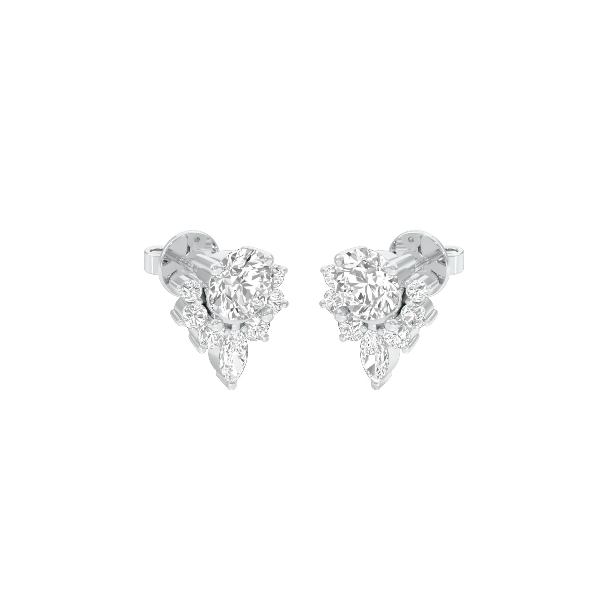 Morning Mist Diamond Stud Earrings 18 KT / White Gold