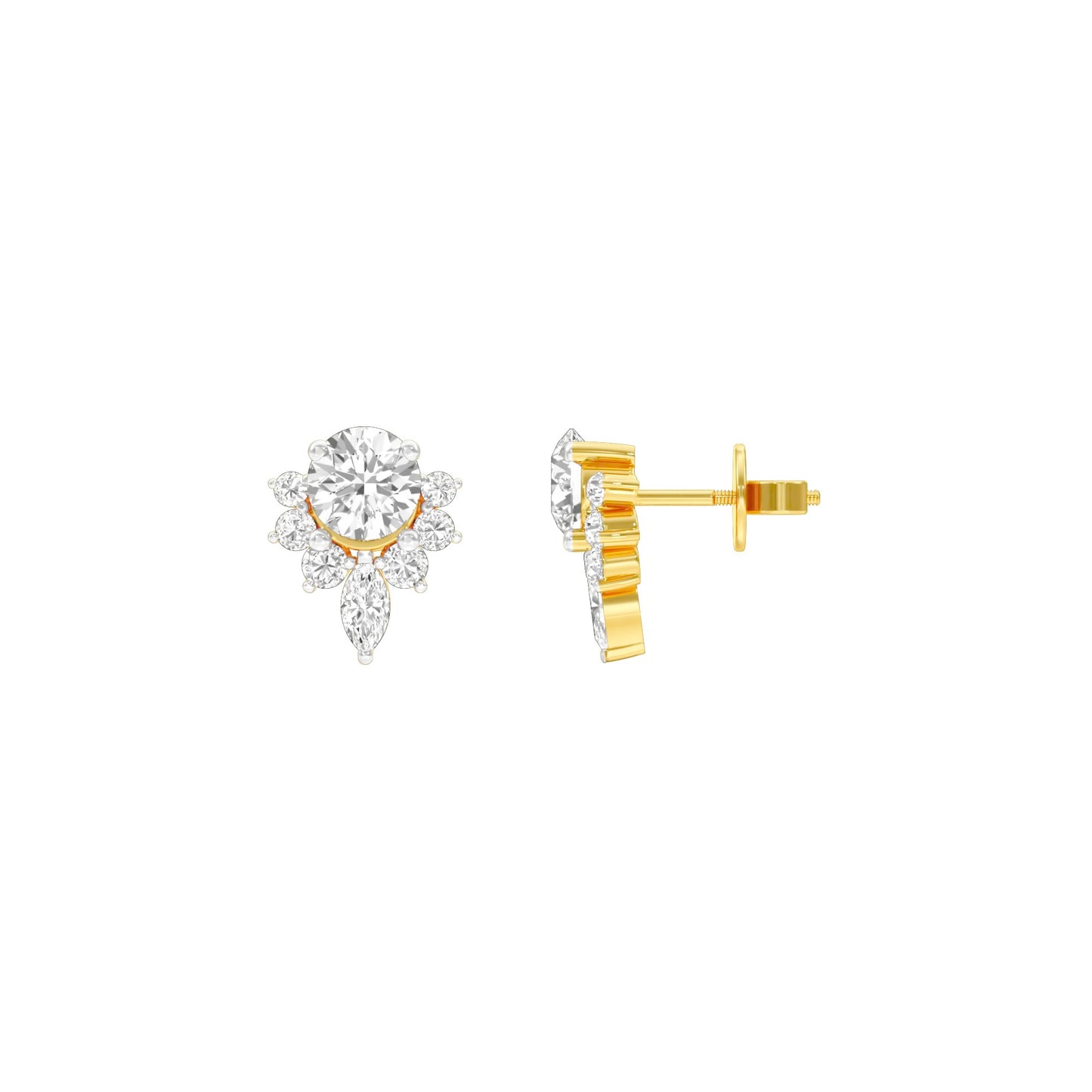 Morning Mist Diamond Stud Earrings 18 KT / Yellow Gold