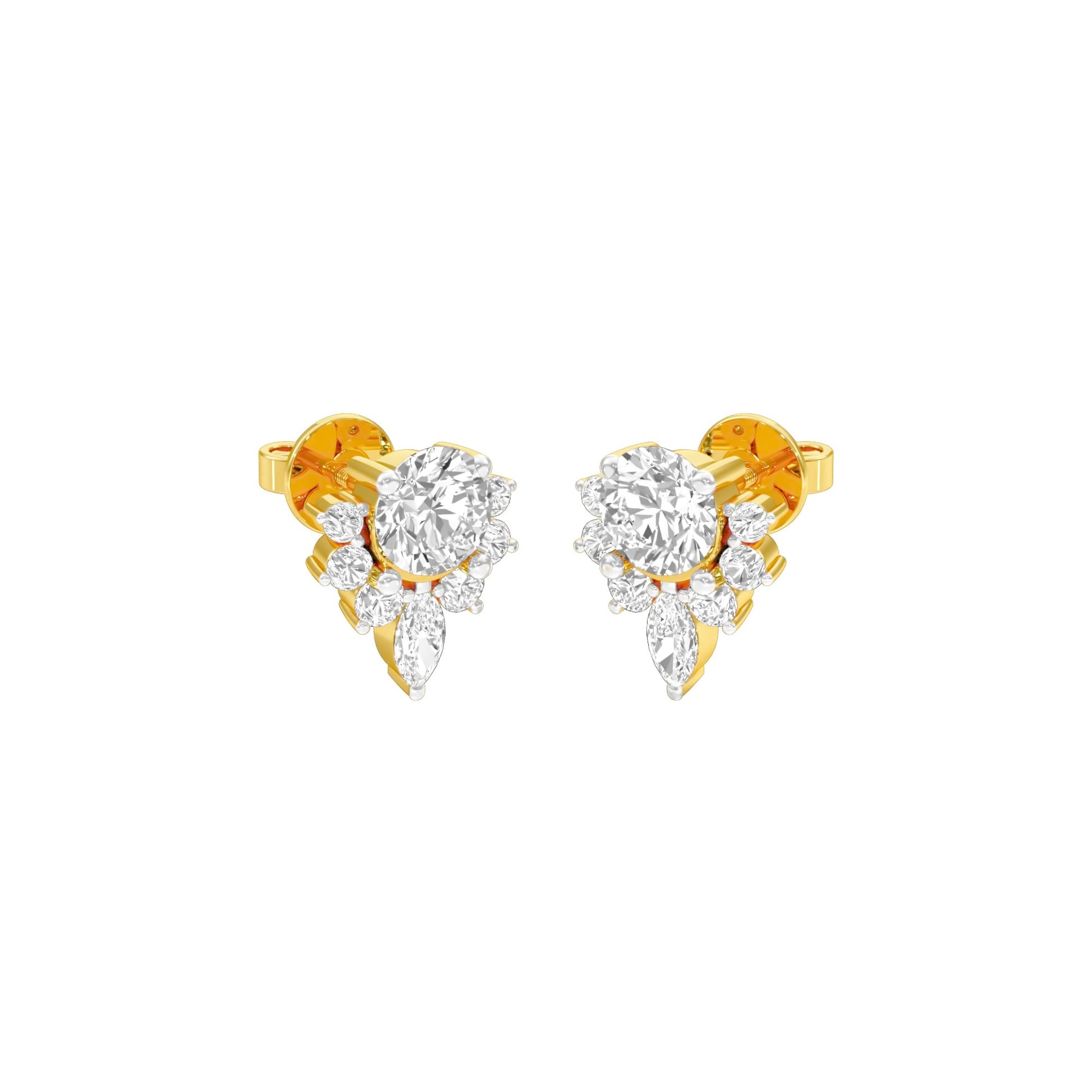 Morning Mist Diamond Stud Earrings 18 KT / Yellow Gold