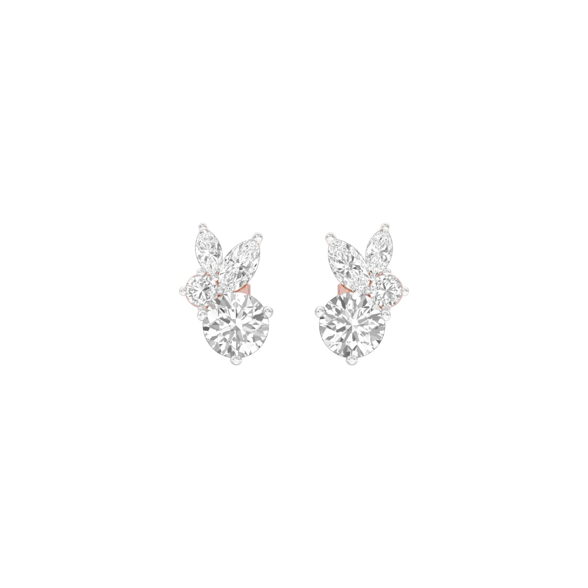 The Intercept Diamond Stud Earrings 18 KT / Rose Gold