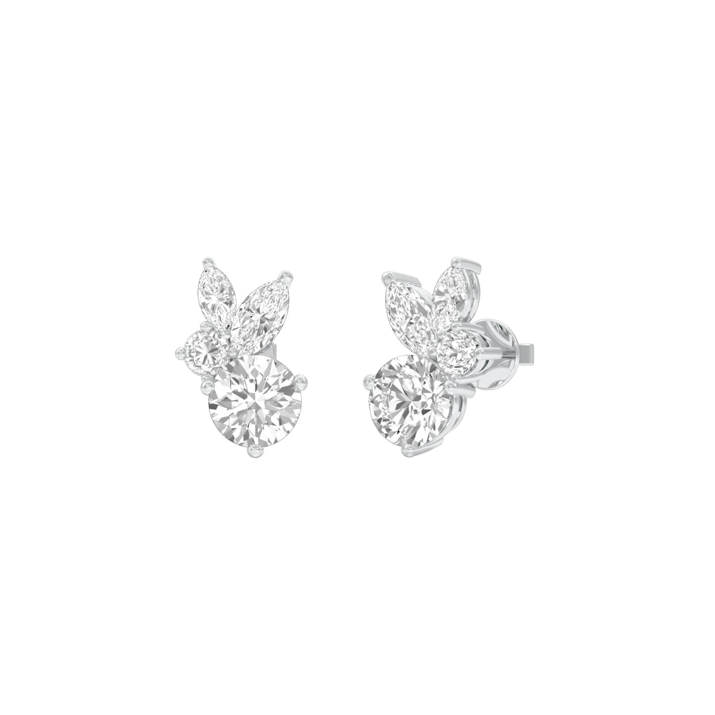 The Intercept Diamond Stud Earrings 18 KT / White Gold