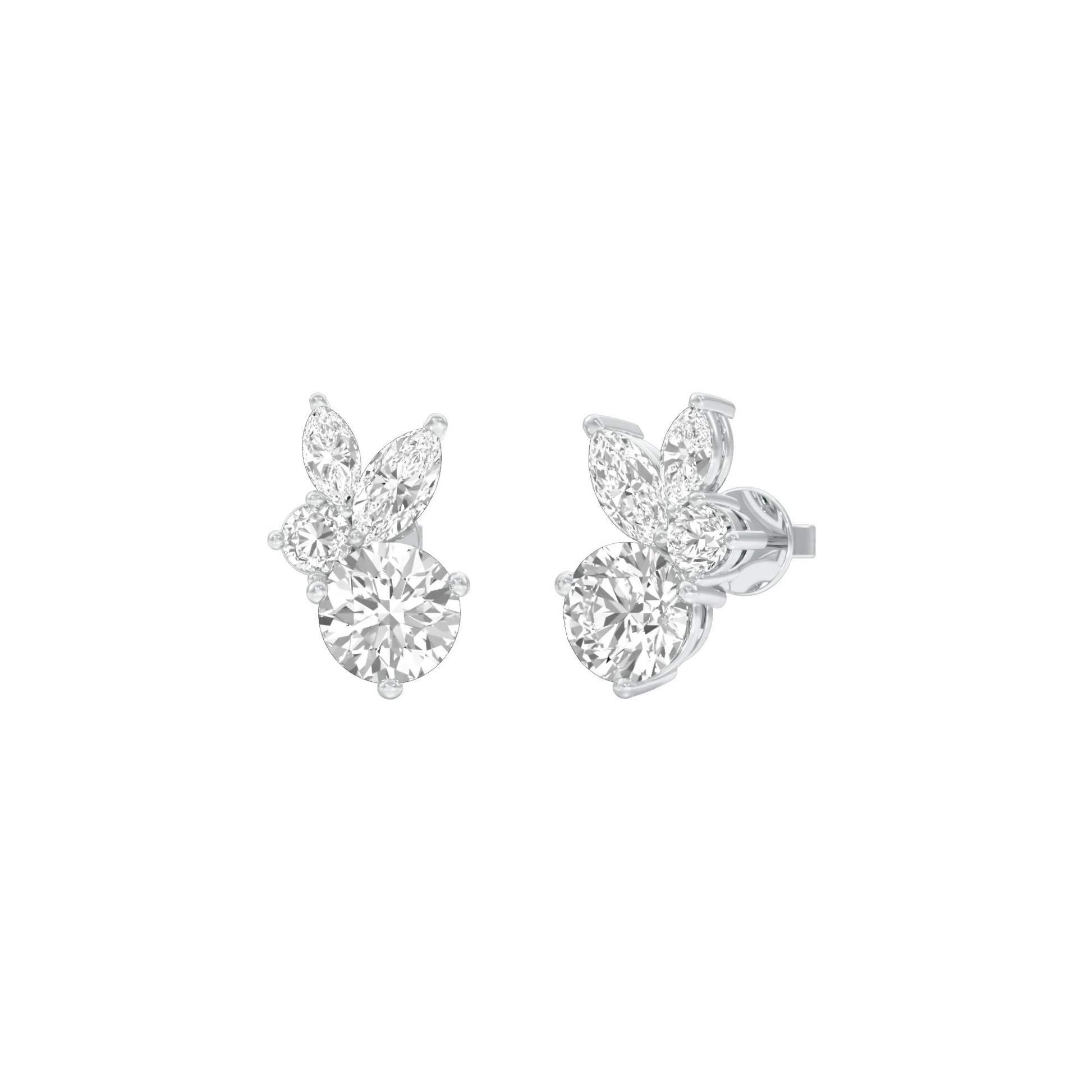 The Intercept Diamond Stud Earrings 18 KT / White Gold