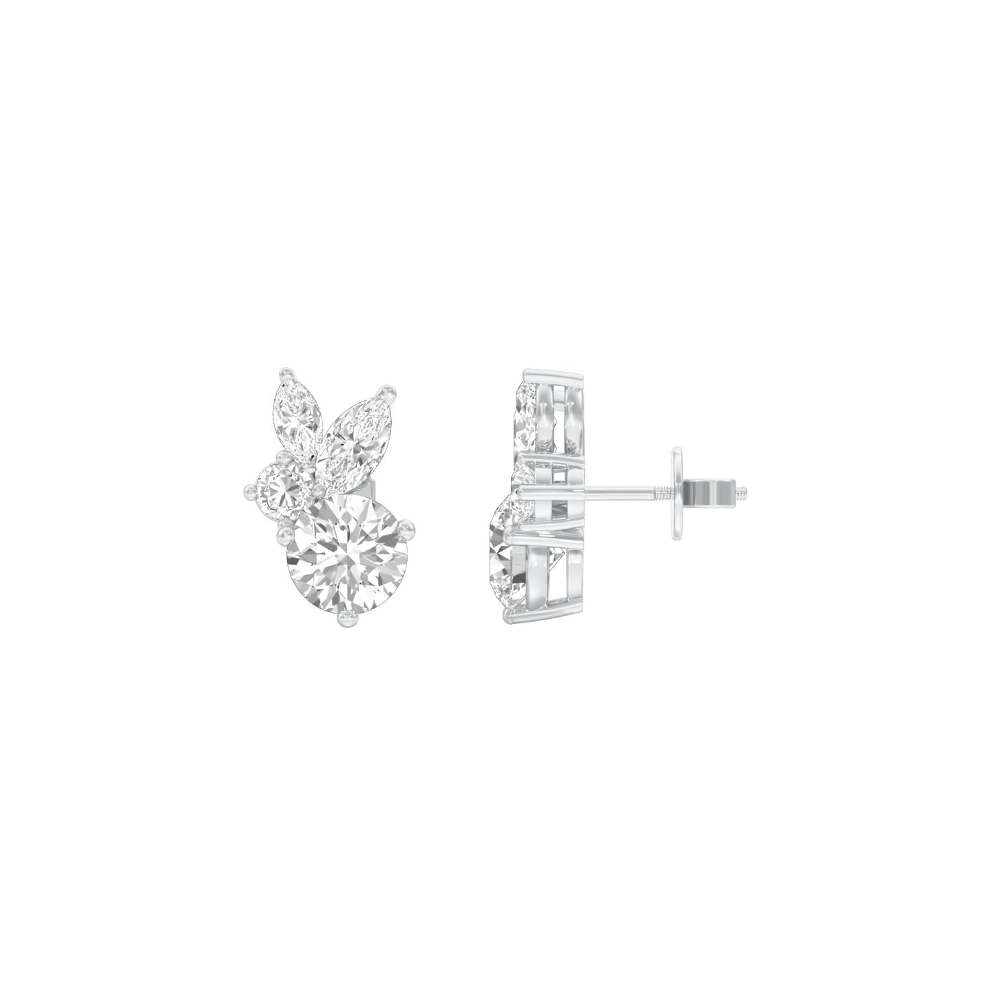 The Intercept Diamond Stud Earrings 18 KT / White Gold