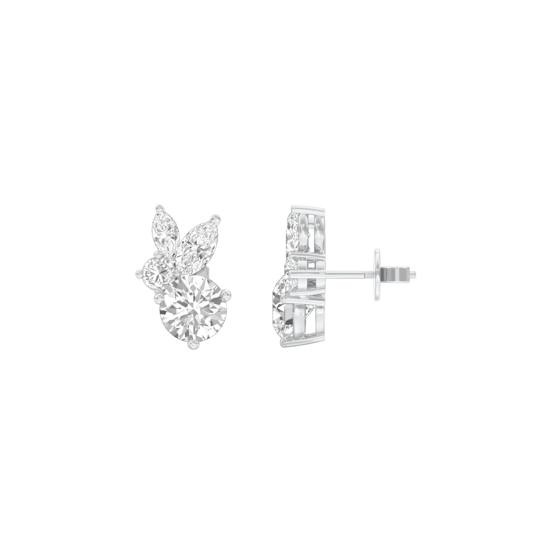 The Intercept Diamond Stud Earrings 18 KT / White Gold