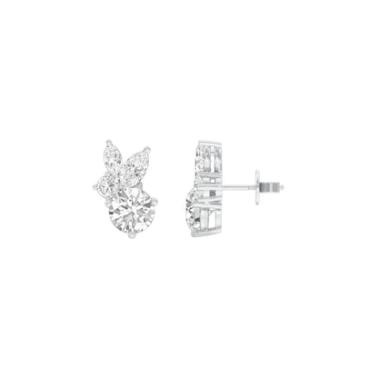 The Intercept Diamond Stud Earrings 18 KT / White Gold