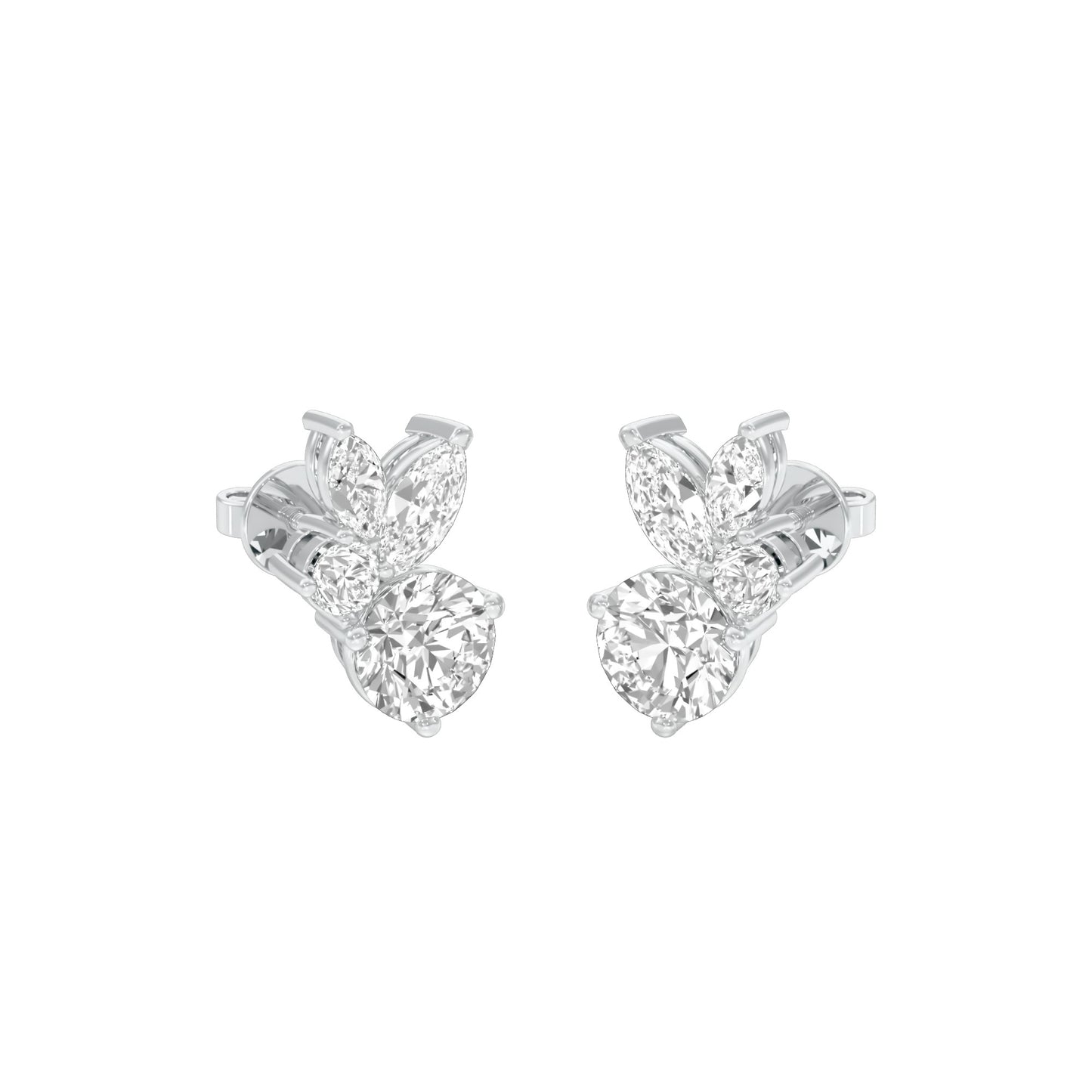 The Intercept Diamond Stud Earrings 18 KT / White Gold
