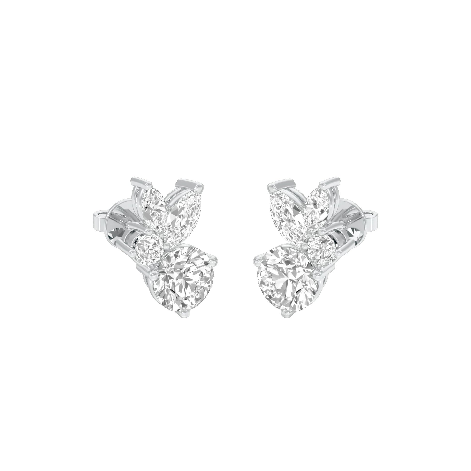 The Intercept Diamond Stud Earrings 18 KT / White Gold