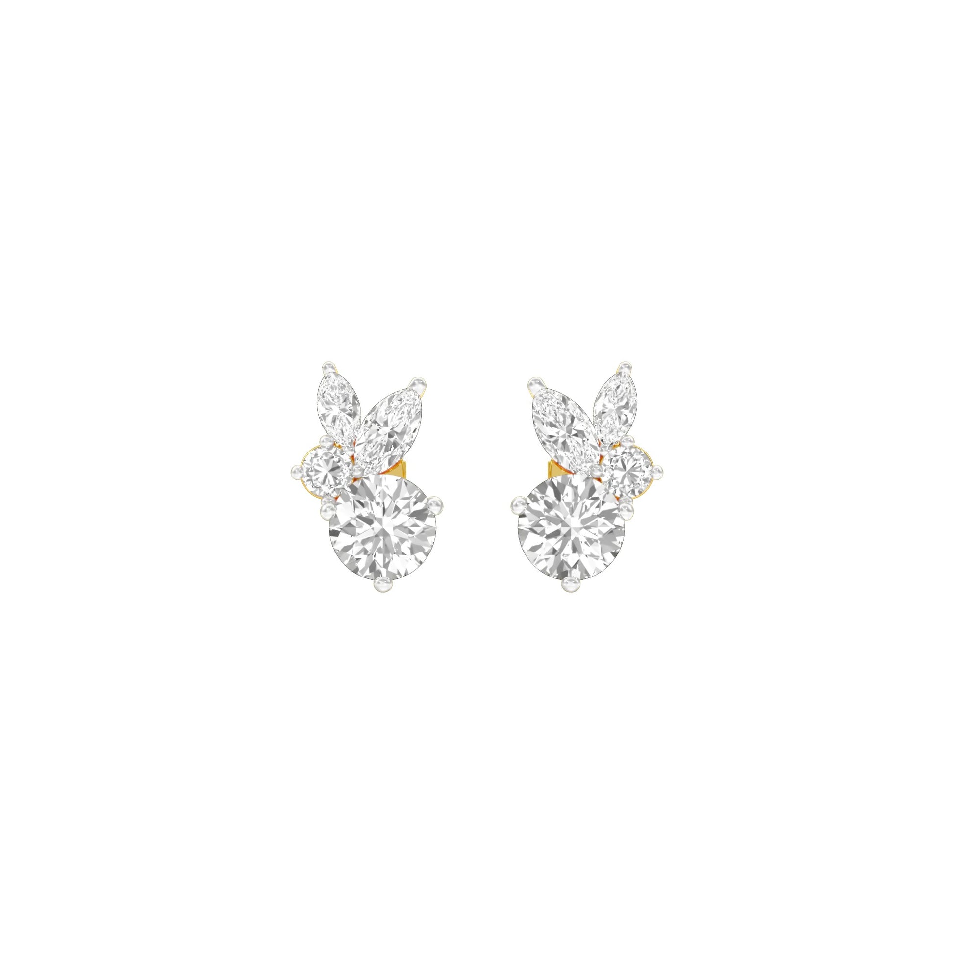 The Intercept Diamond Stud Earrings 18 KT / Yellow Gold