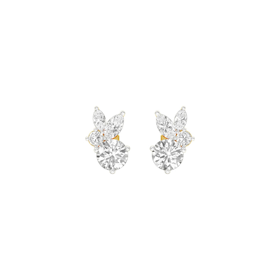 The Intercept Diamond Stud Earrings 18 KT / Yellow Gold