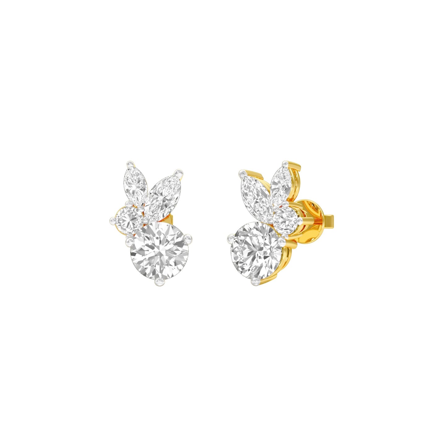 The Intercept Diamond Stud Earrings 18 KT / Yellow Gold