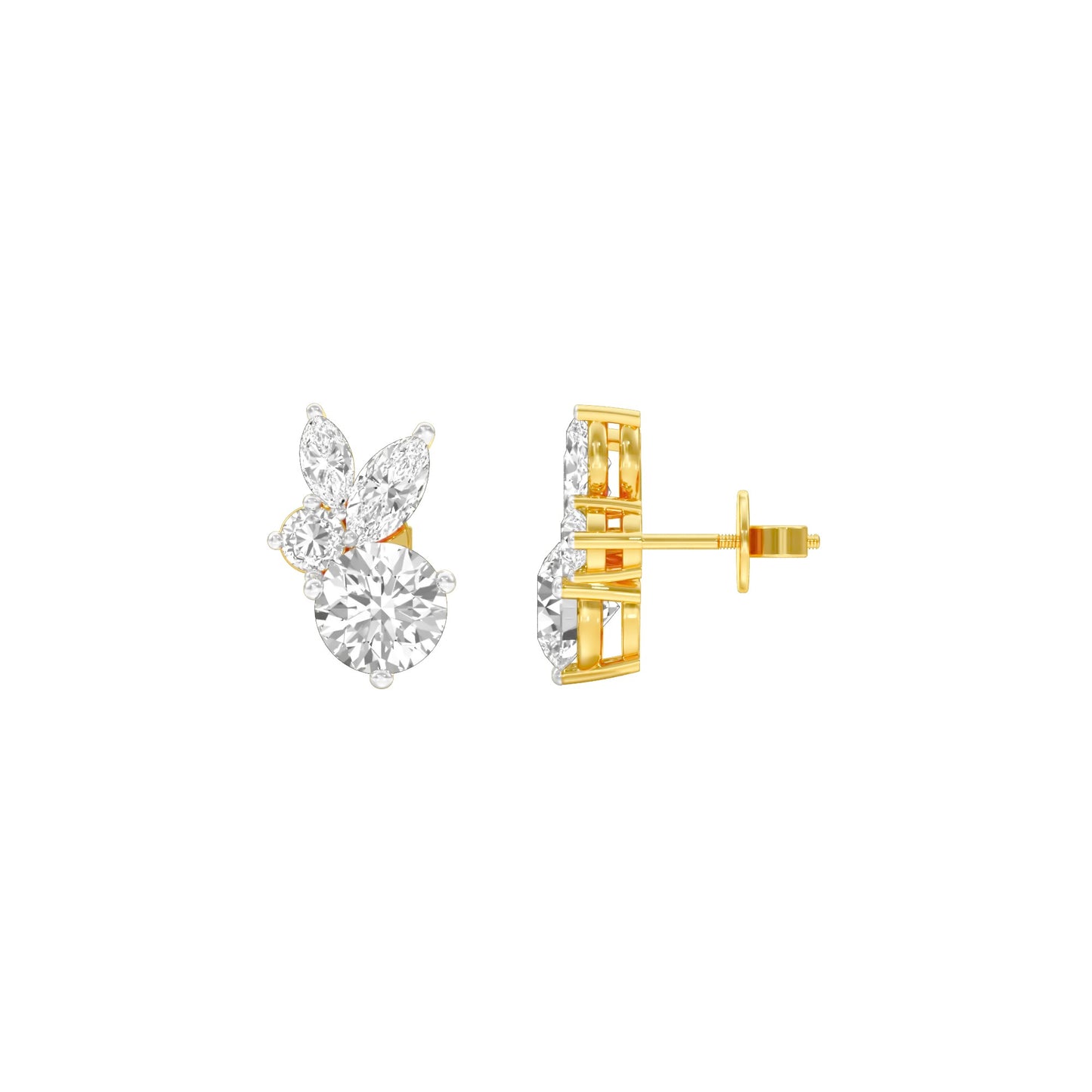 The Intercept Diamond Stud Earrings 18 KT / Yellow Gold
