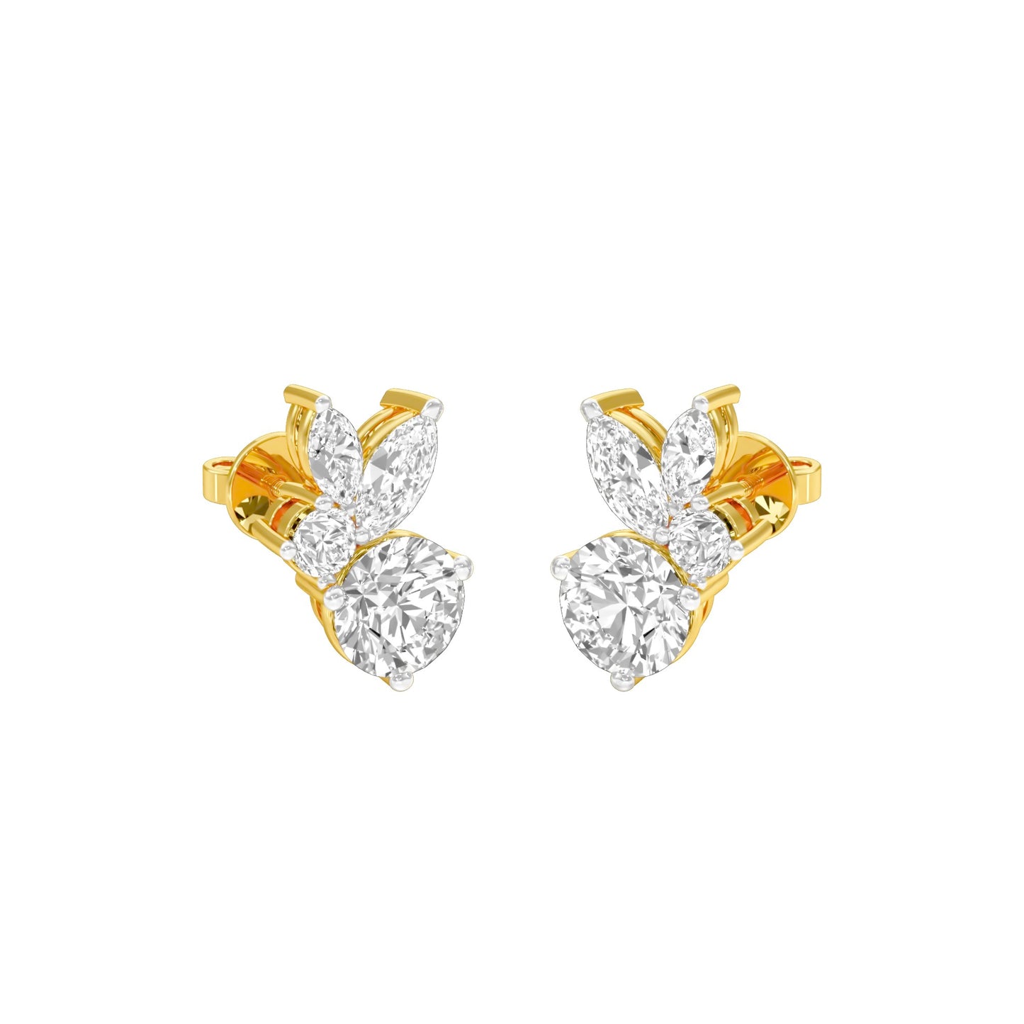 The Intercept Diamond Stud Earrings 18 KT / Yellow Gold