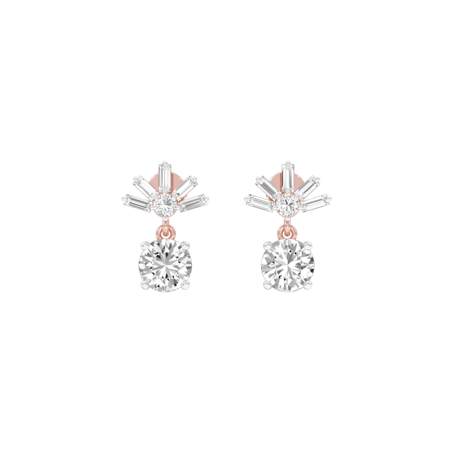 Sunbeam Spark Diamond Drop Earrings 18 KT / Rose Gold