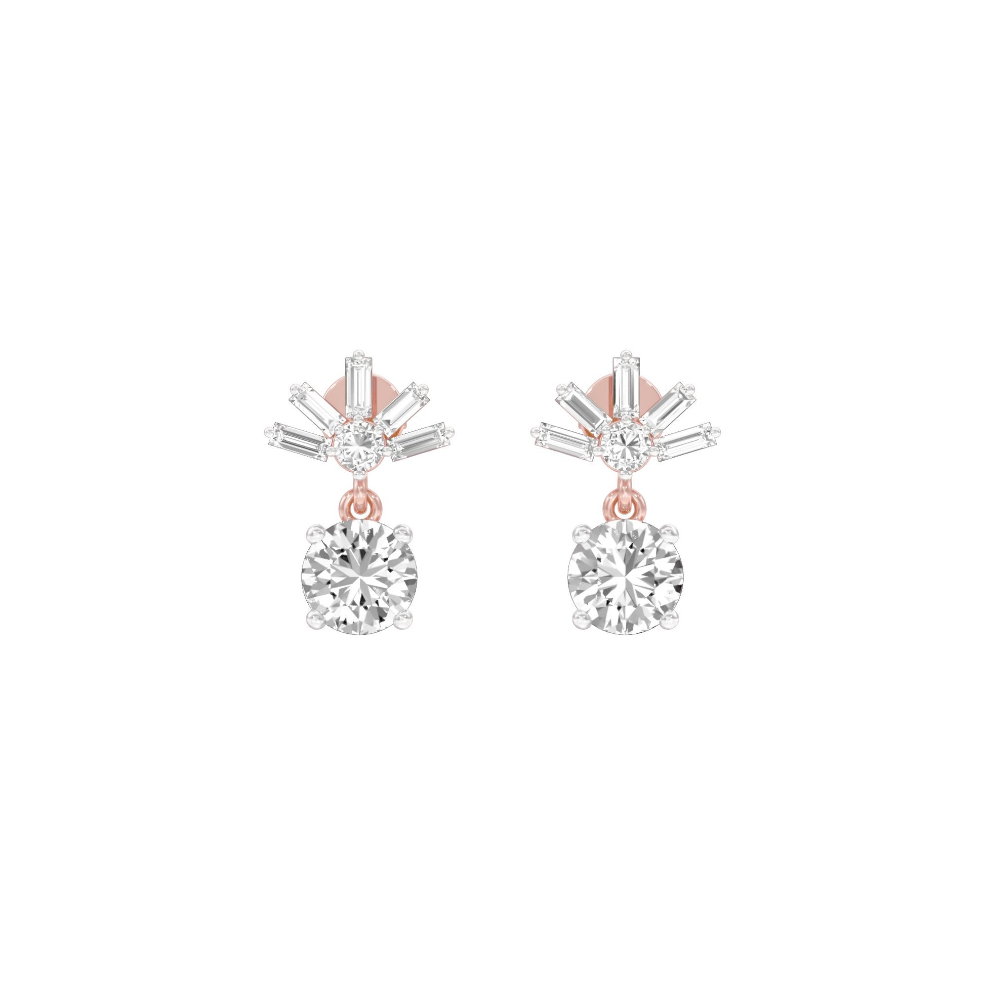 Sunbeam Spark Diamond Drop Earrings 18 KT / Rose Gold