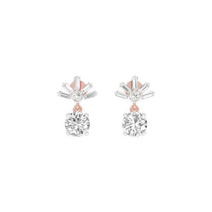 Sunbeam Spark Diamond Drop Earrings 18 KT / Rose Gold
