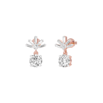Sunbeam Spark Diamond Drop Earrings 18 KT / Rose Gold