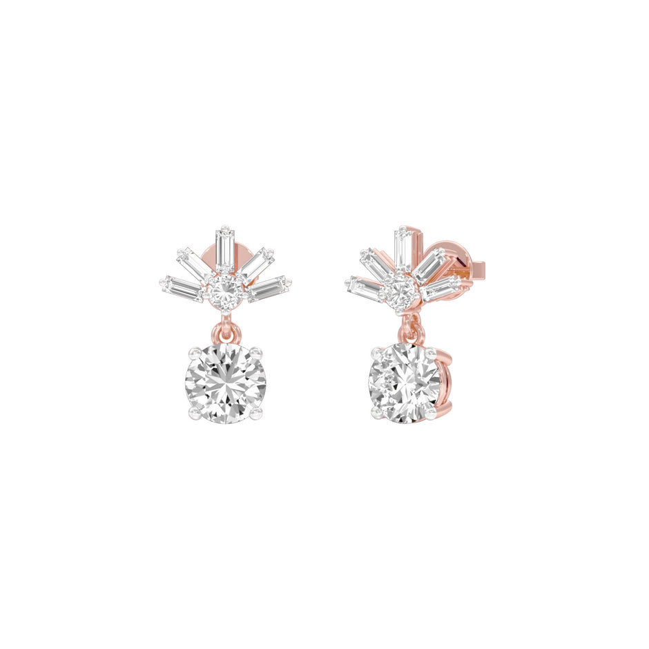 Sunbeam Spark Diamond Drop Earrings 18 KT / Rose Gold