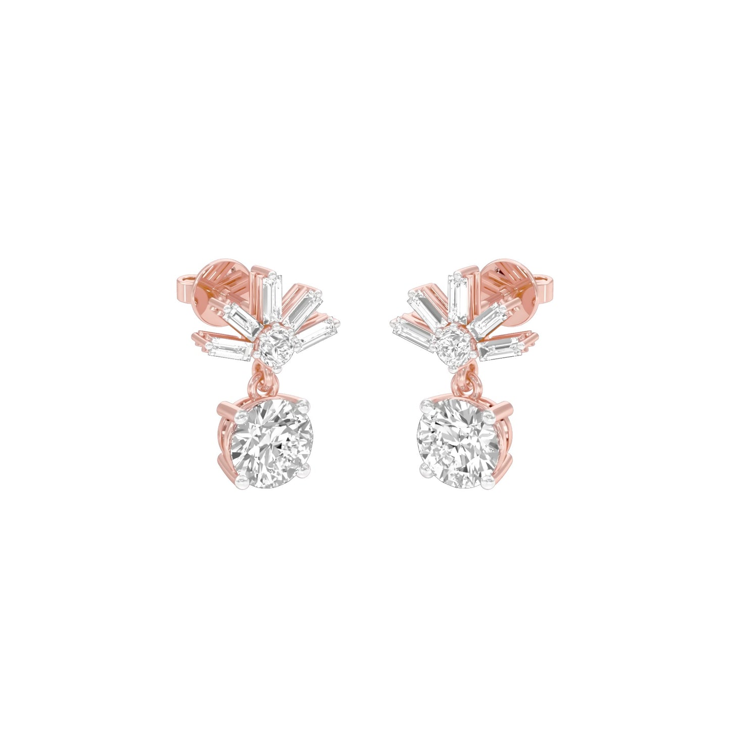 Sunbeam Spark Diamond Drop Earrings 18 KT / Rose Gold