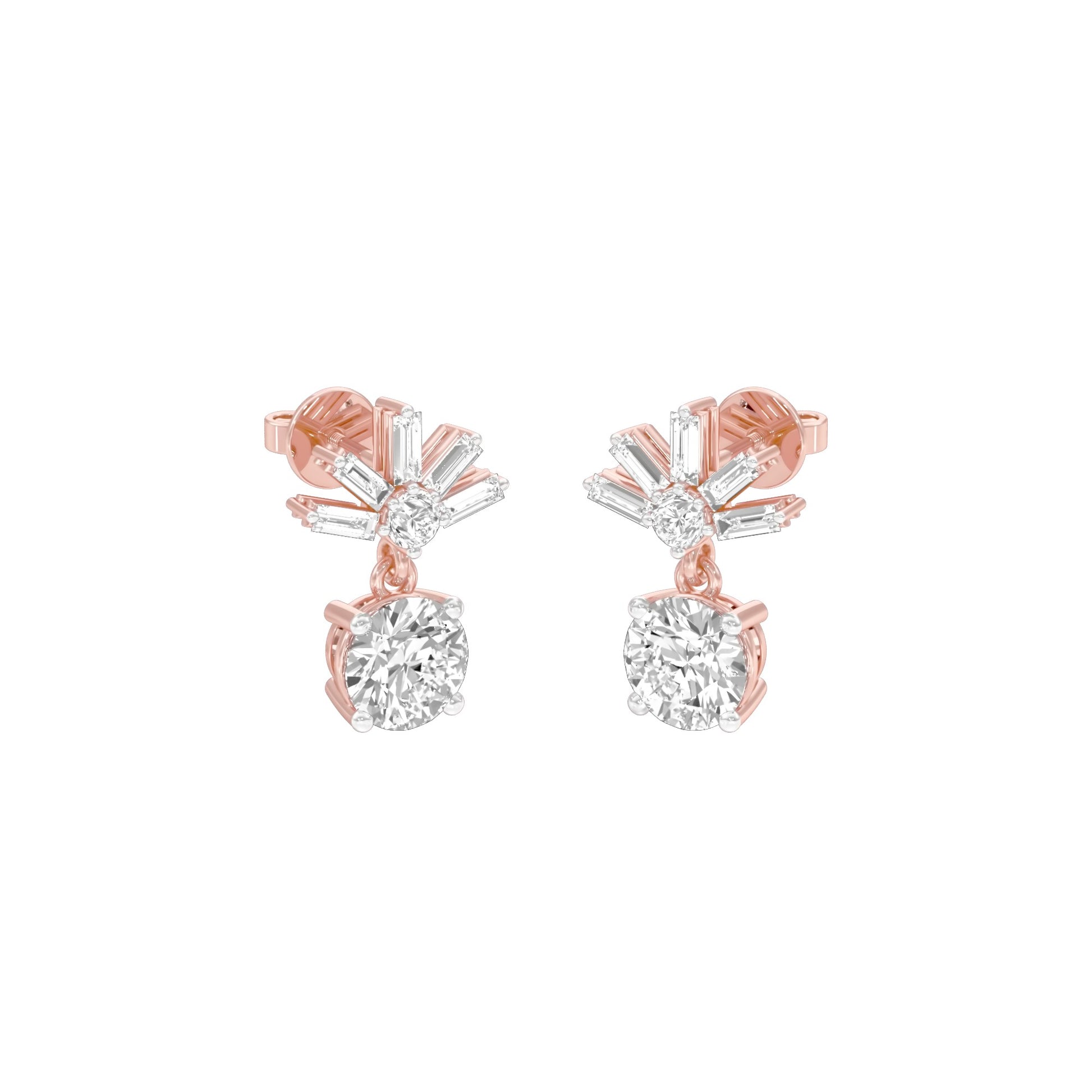 Sunbeam Spark Diamond Drop Earrings 18 KT / Rose Gold