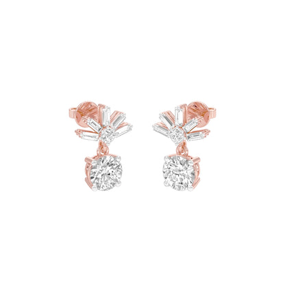 Sunbeam Spark Diamond Drop Earrings 18 KT / Rose Gold