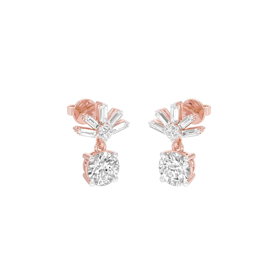 Sunbeam Spark Diamond Drop Earrings 18 KT / Rose Gold
