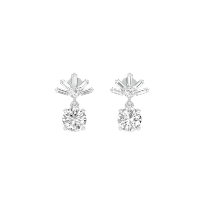 Sunbeam Spark Diamond Drop Earrings 18 KT / White Gold