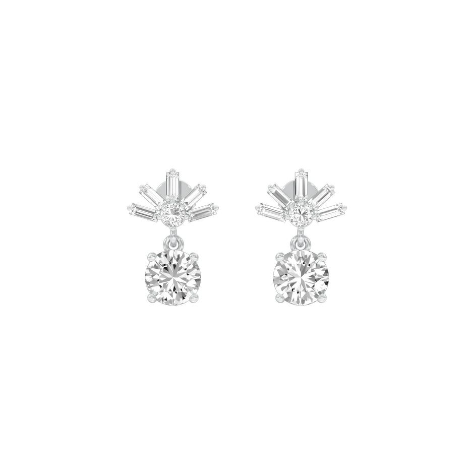 Sunbeam Spark Diamond Drop Earrings 18 KT / White Gold