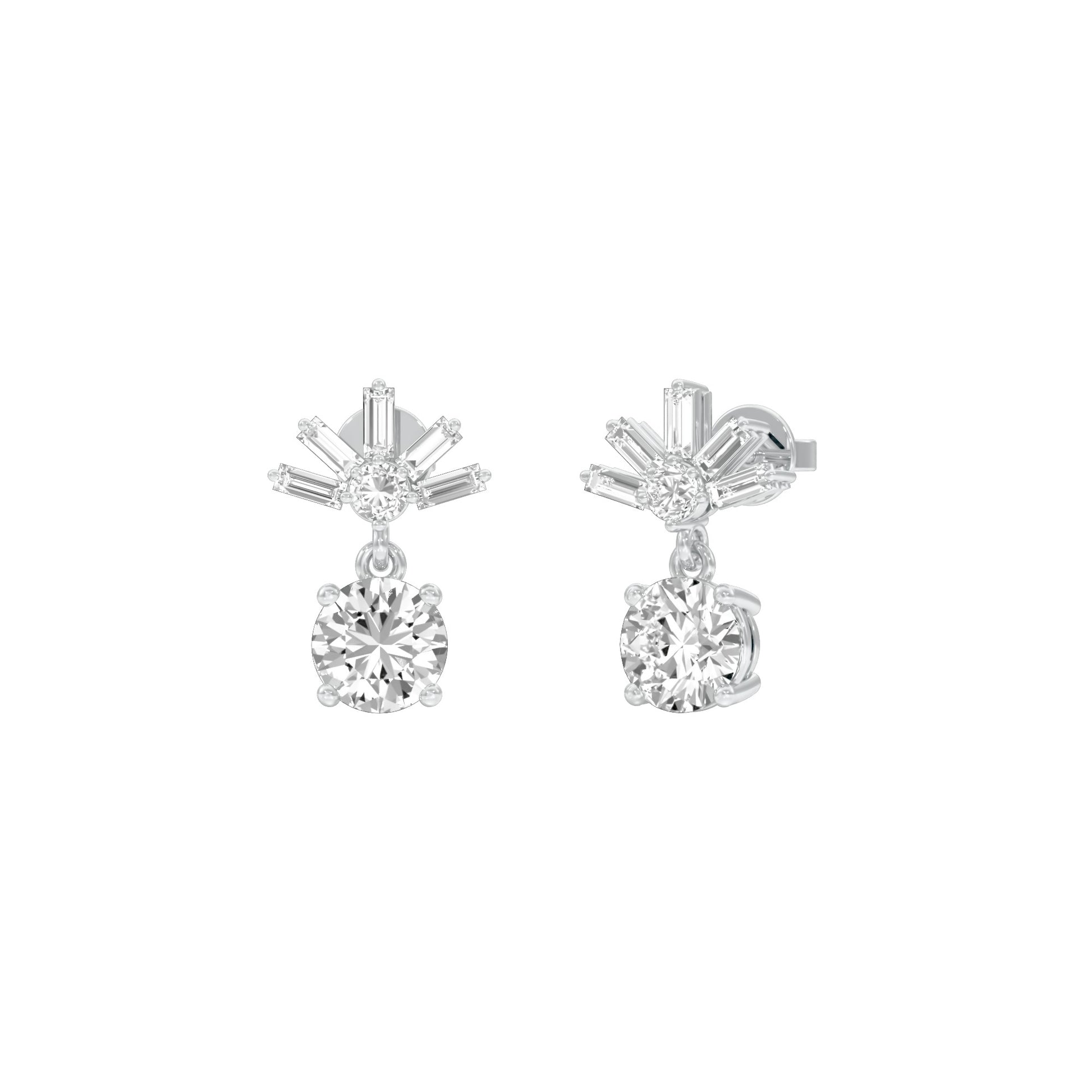 Sunbeam Spark Diamond Drop Earrings 18 KT / White Gold