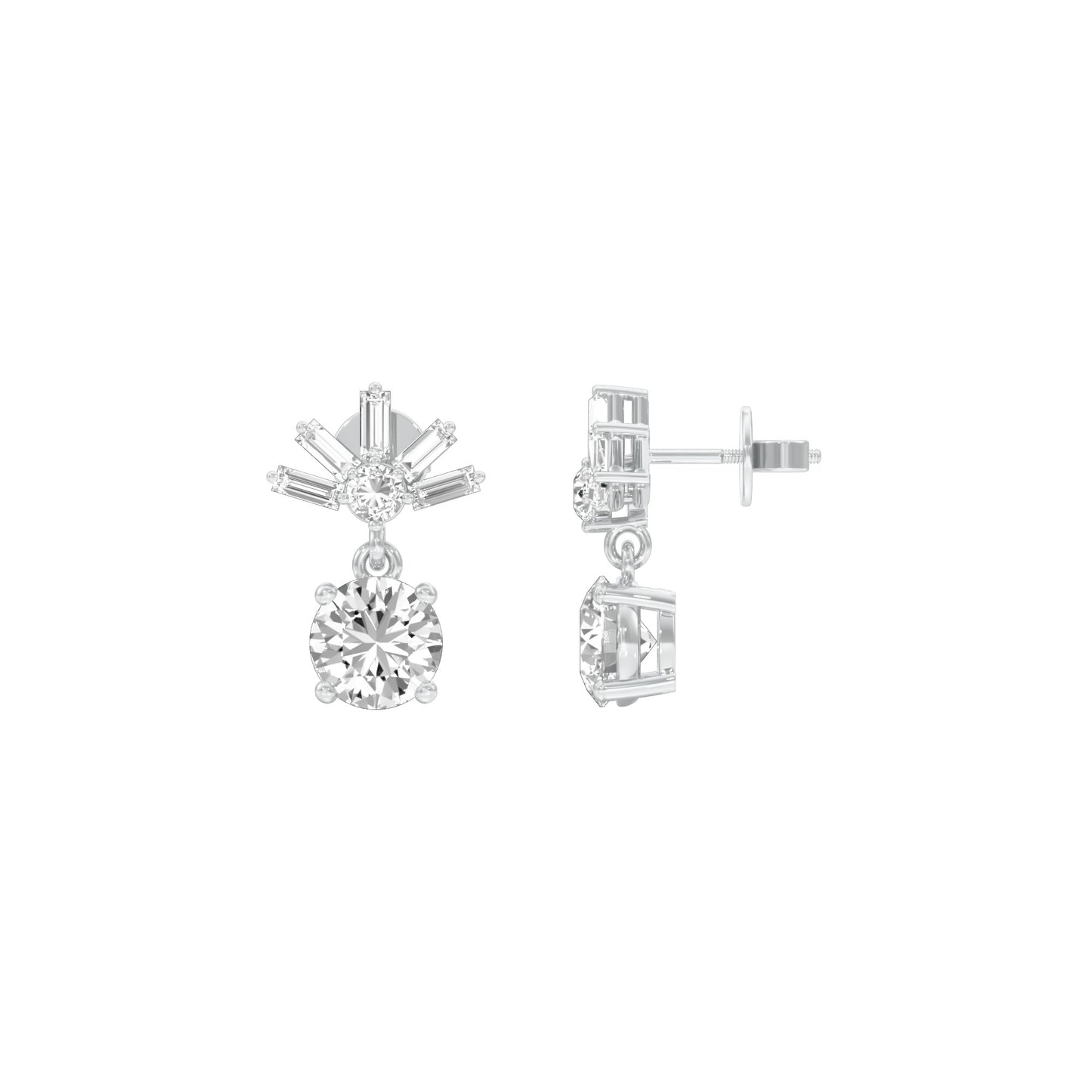 Sunbeam Spark Diamond Drop Earrings 18 KT / White Gold