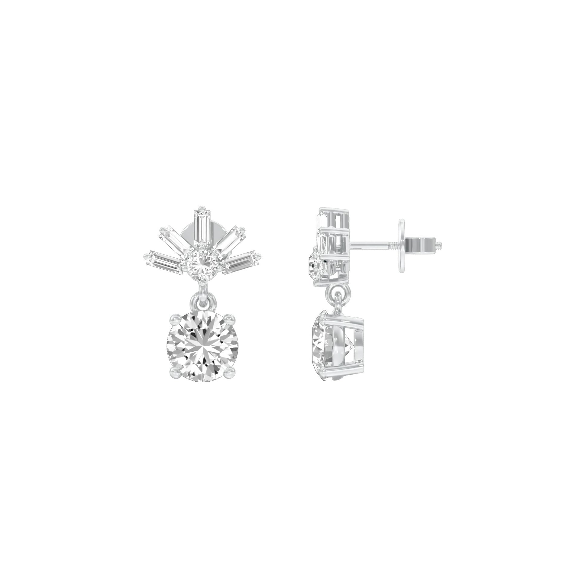 Sunbeam Spark Diamond Drop Earrings 18 KT / White Gold
