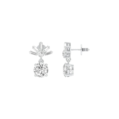 Sunbeam Spark Diamond Drop Earrings 18 KT / White Gold