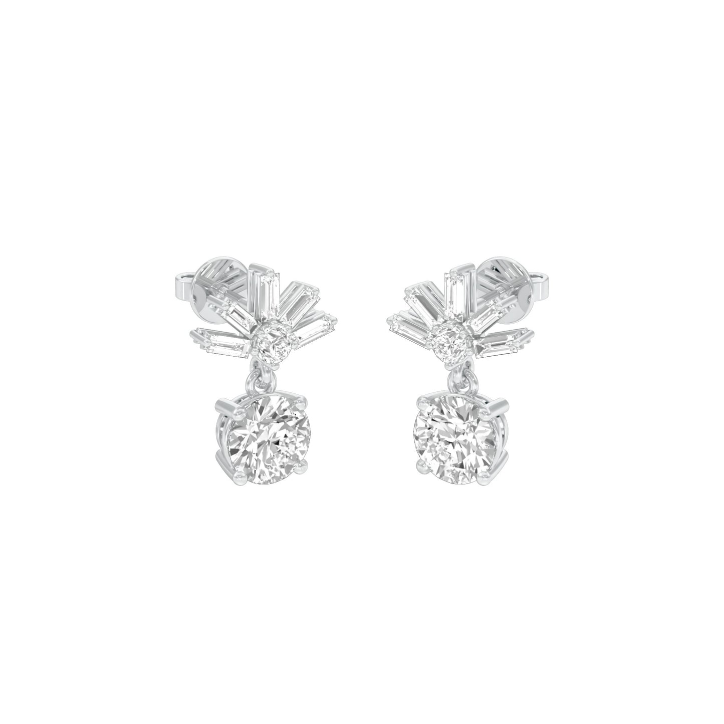 Sunbeam Spark Diamond Drop Earrings 18 KT / White Gold