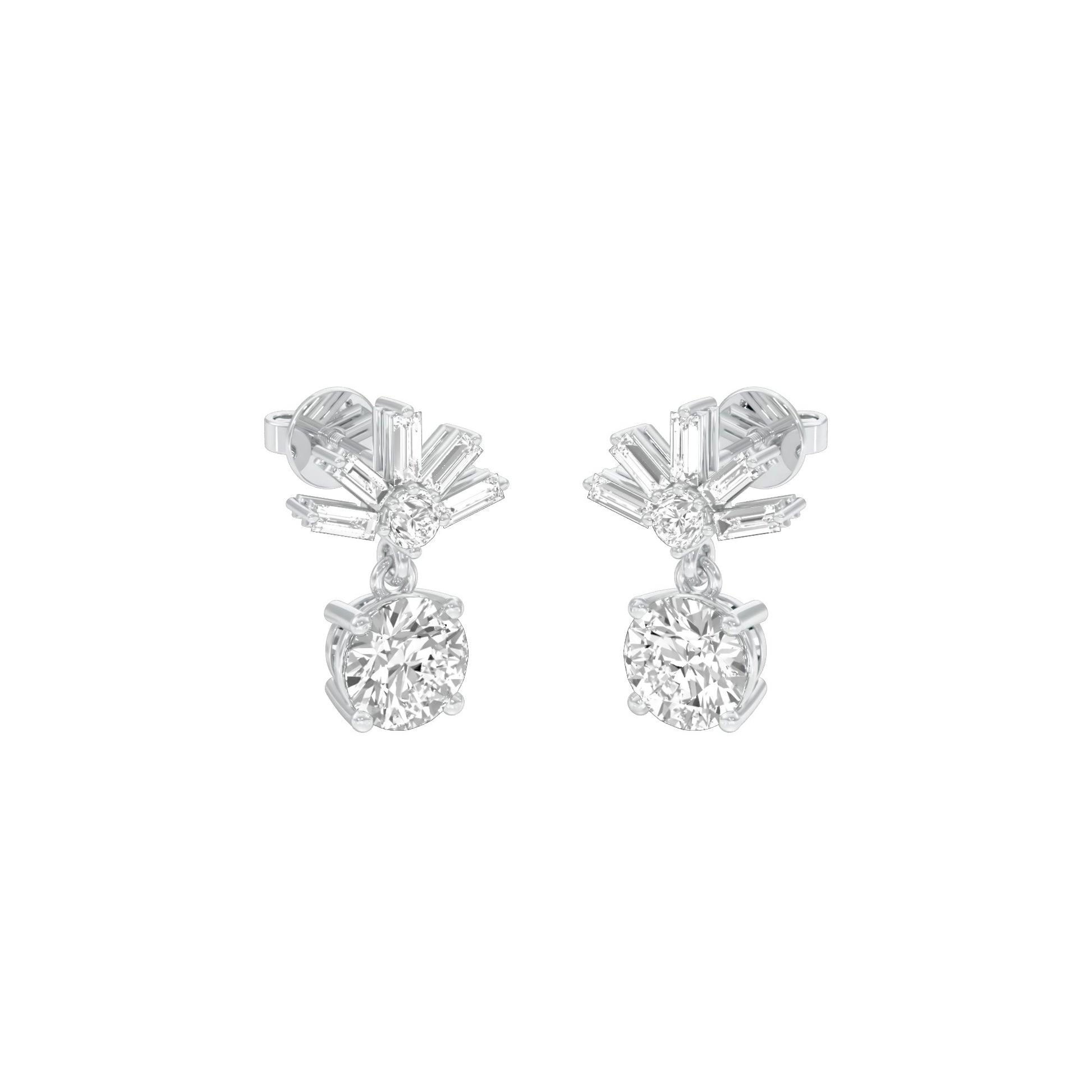 Sunbeam Spark Diamond Drop Earrings 18 KT / White Gold