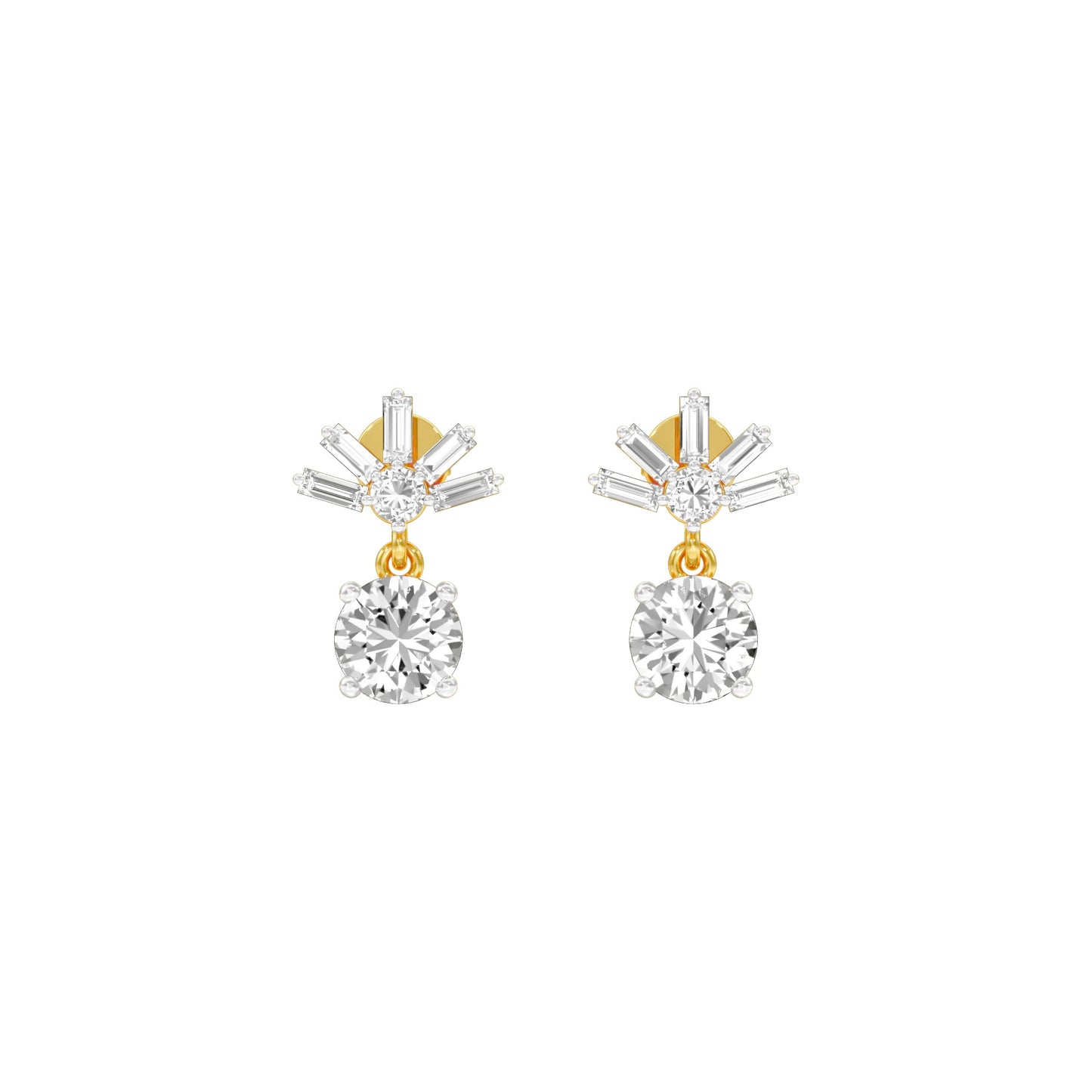 Sunbeam Spark Diamond Drop Earrings 18 KT / Yellow Gold