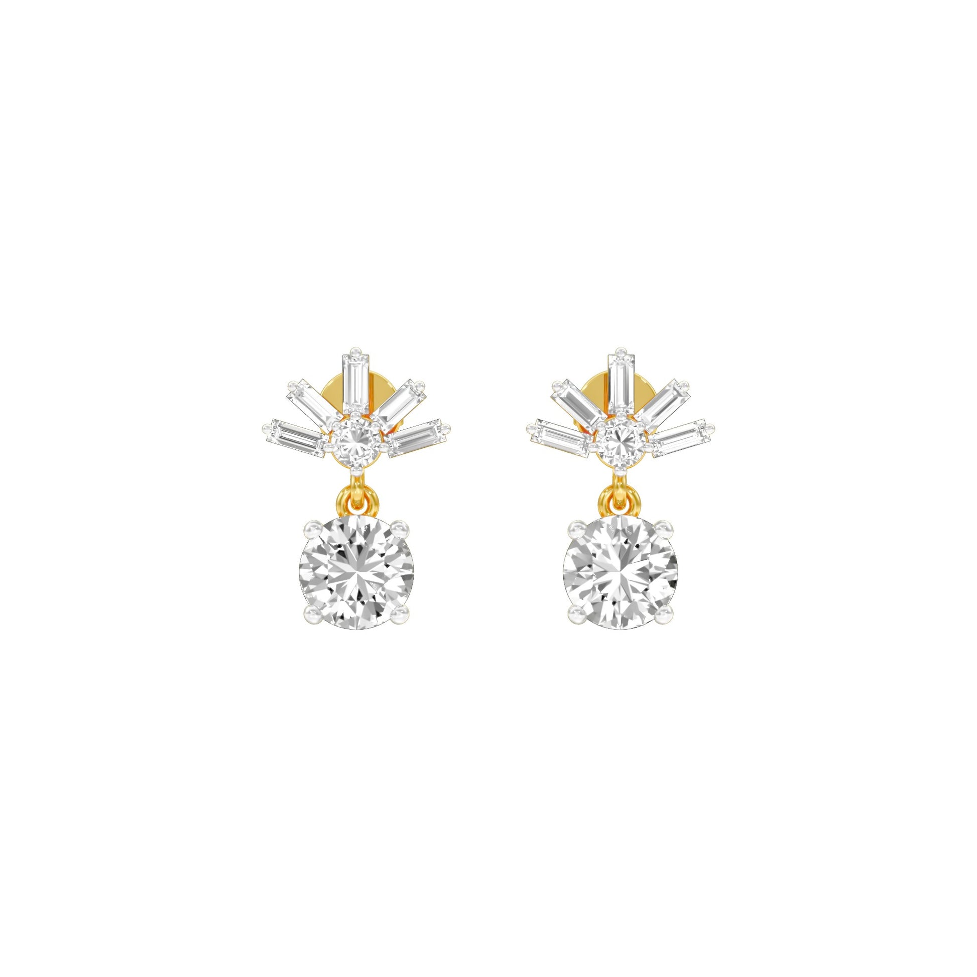 Sunbeam Spark Diamond Drop Earrings 18 KT / Yellow Gold