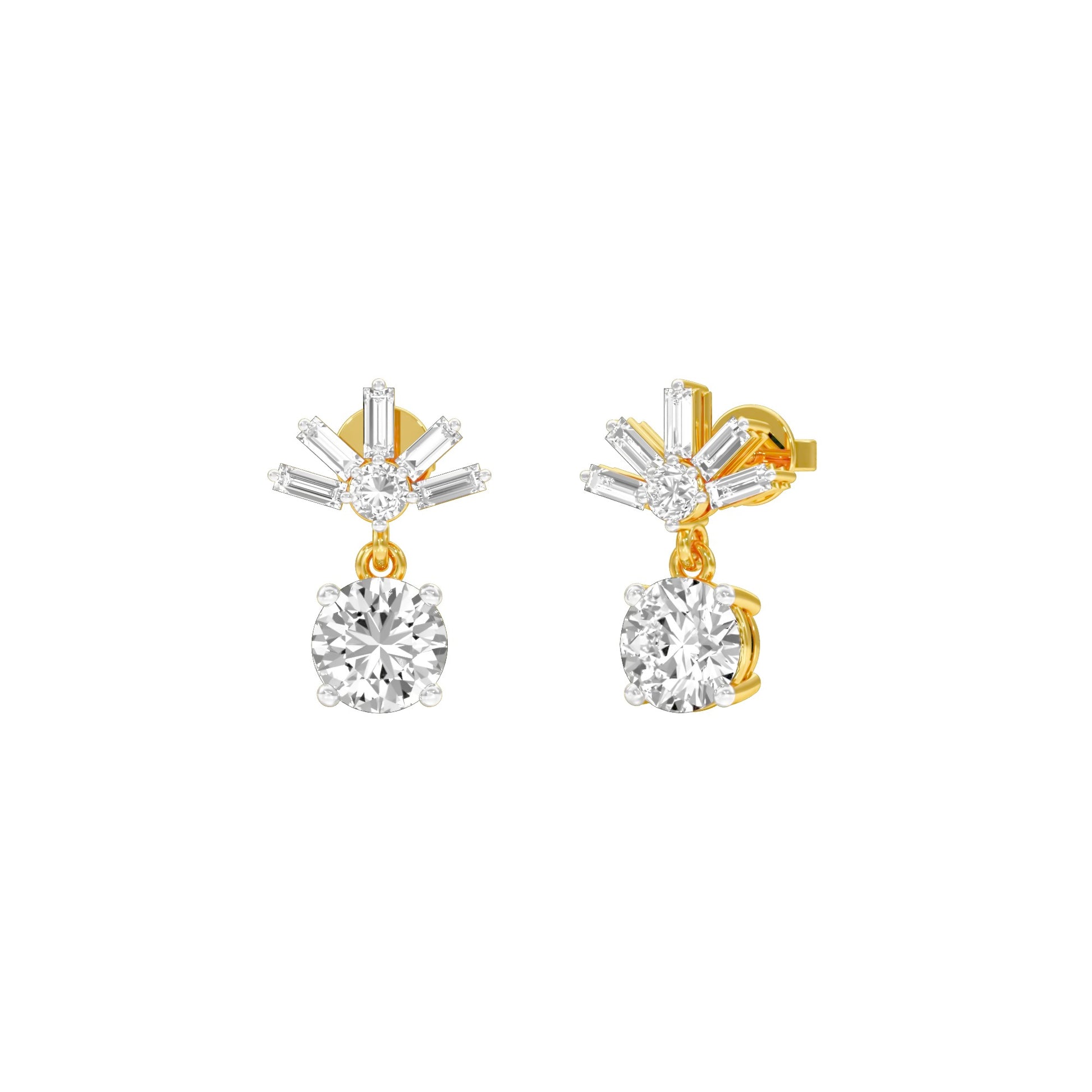 Sunbeam Spark Diamond Drop Earrings 18 KT / Yellow Gold