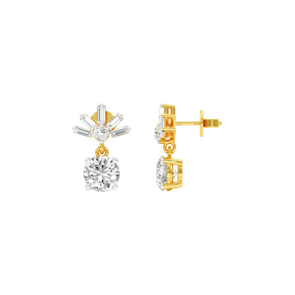 Sunbeam Spark Diamond Drop Earrings 18 KT / Yellow Gold