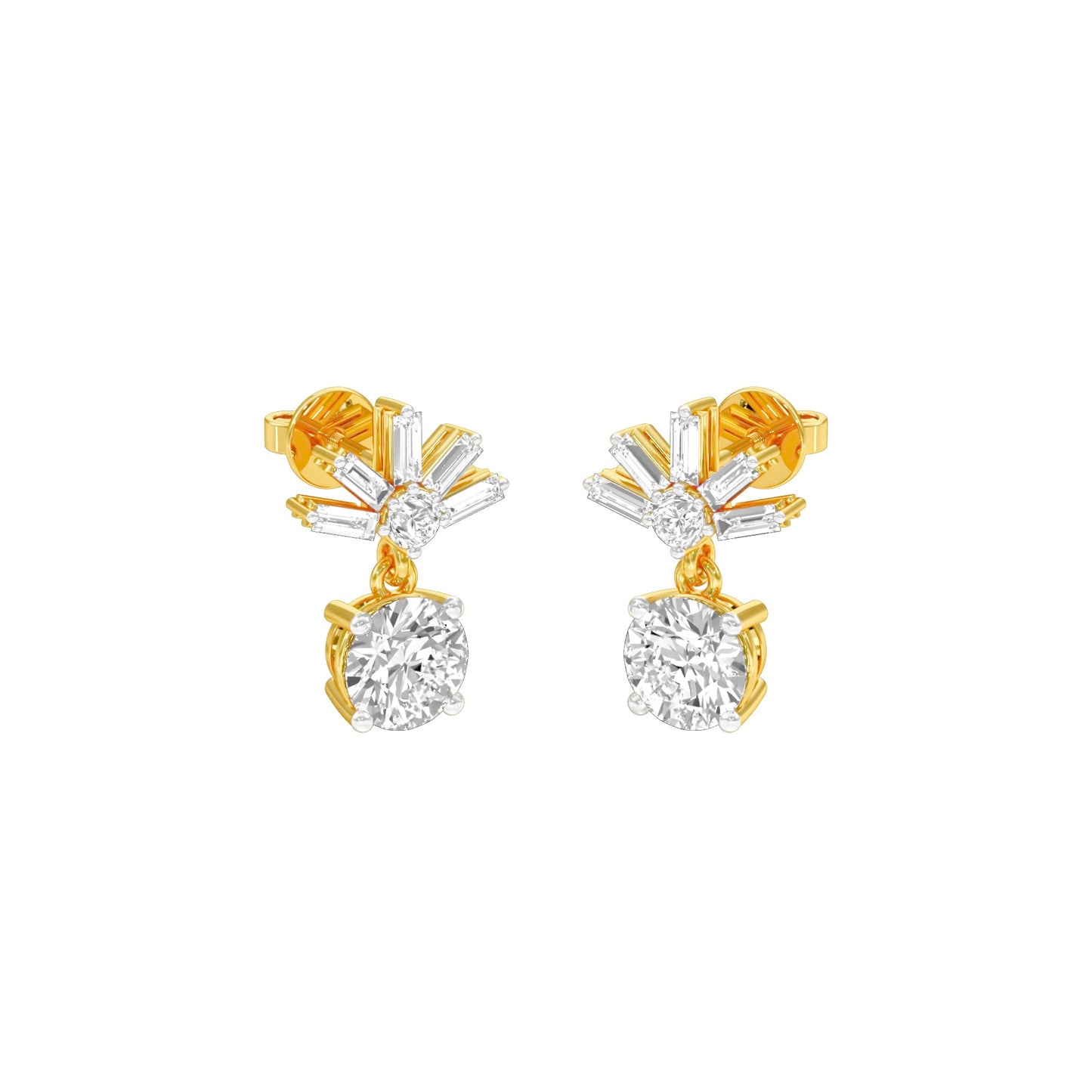 Sunbeam Spark Diamond Drop Earrings 18 KT / Yellow Gold