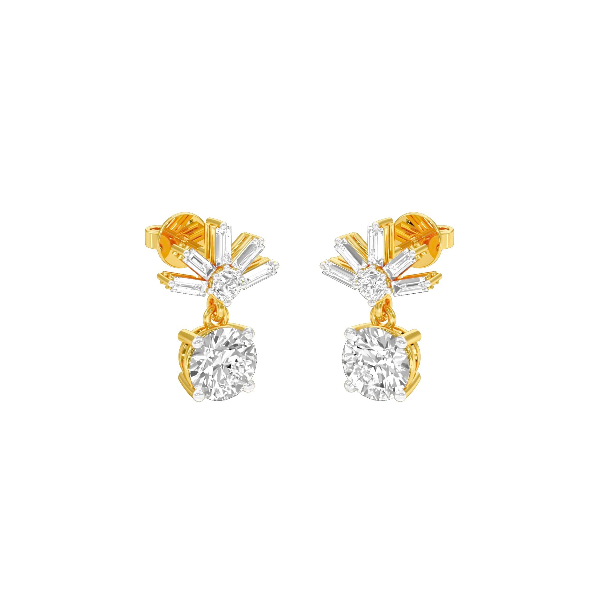 Sunbeam Spark Diamond Drop Earrings 18 KT / Yellow Gold