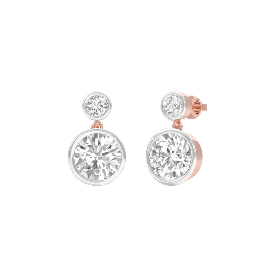 Tiny Treasures Diamond Drop Earrings 18 KT / Rose Gold