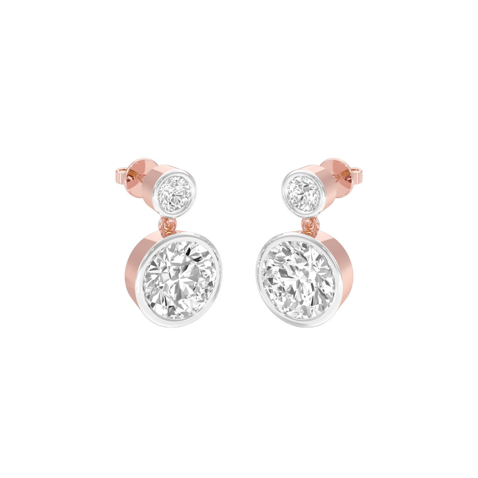 Tiny Treasures Diamond Drop Earrings 18 KT / Rose Gold
