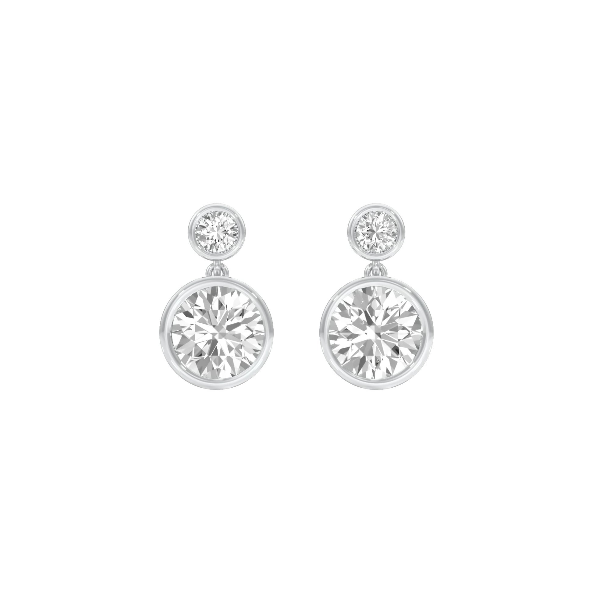 Tiny Treasures Diamond Drop Earrings 18 KT / White Gold