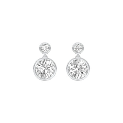 Tiny Treasures Diamond Drop Earrings 18 KT / White Gold