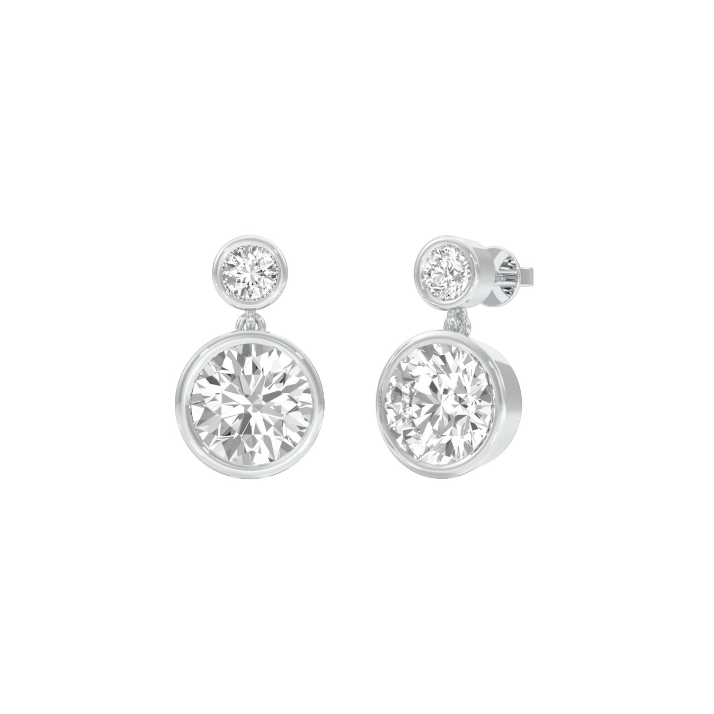 Tiny Treasures Diamond Drop Earrings 18 KT / White Gold
