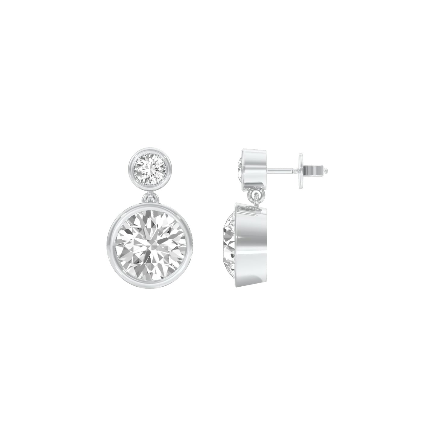 Tiny Treasures Diamond Drop Earrings 18 KT / White Gold