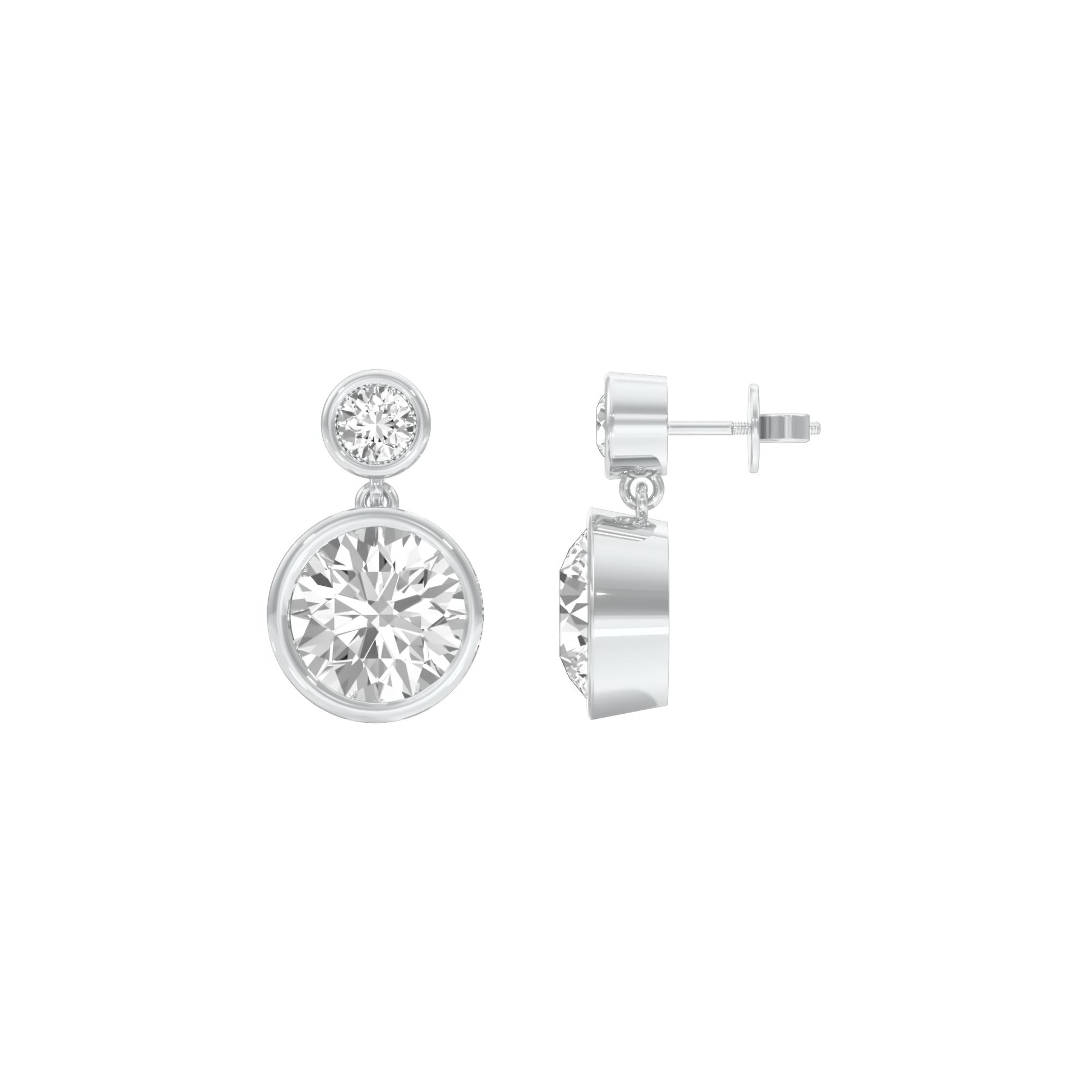 Tiny Treasures Diamond Drop Earrings 18 KT / White Gold
